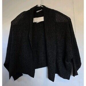 QI Sweater Womens XS Grey 100% Cashmere Soft‎ Lightweight Open Cardigan Grandpa